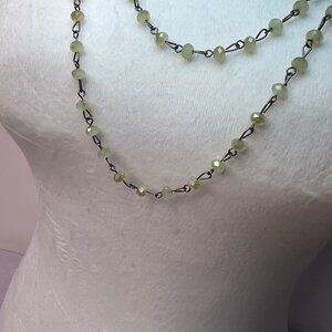 Beautiful Delicate Crystal Jade Green Necklace